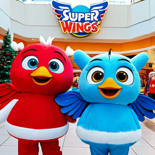 Home 3 슈퍼윙스 캐릭터 관련 행사 일정 - Super Wings Meet-and-Greet**
"A group of excited, smiling children meeting Jett and Dizzy (Super Wi...